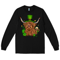 Black St. Patrick's Day cow Long Sleeve Tee - OliviaCreatesArt