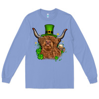 Colony Blue St. Patrick's Day cow Long Sleeve Tee - OliviaCreatesArt