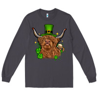 Smoke St. Patrick's Day cow Long Sleeve Tee - OliviaCreatesArt