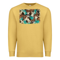 Antique Gold turquoise glitter cowhide background Premium Sweatshirt - BarkalooDesign