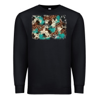 Black turquoise glitter cowhide background Premium Sweatshirt - BarkalooDesign