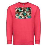 Cardinal turquoise glitter cowhide background Premium Sweatshirt - BarkalooDesign
