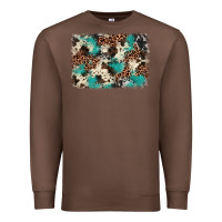 Chestnut turquoise glitter cowhide background Premium Sweatshirt - BarkalooDesign