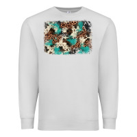 Dove Grey turquoise glitter cowhide background Premium Sweatshirt - BarkalooDesign