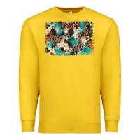 Lemon turquoise glitter cowhide background Premium Sweatshirt - BarkalooDesign