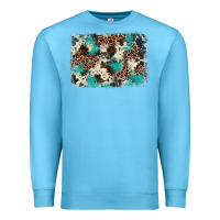 Ocean Blue turquoise glitter cowhide background Premium Sweatshirt - BarkalooDesign