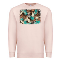 Pale Pink turquoise glitter cowhide background Premium Sweatshirt - BarkalooDesign