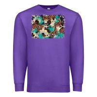 Purple turquoise glitter cowhide background Premium Sweatshirt - BarkalooDesign