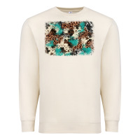 Sandshell turquoise glitter cowhide background Premium Sweatshirt - BarkalooDesign