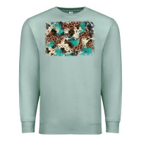 Seafoam turquoise glitter cowhide background Premium Sweatshirt - BarkalooDesign