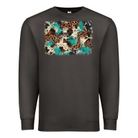 Smoke turquoise glitter cowhide background Premium Sweatshirt - BarkalooDesign