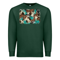 Sports Green turquoise glitter cowhide background Premium Sweatshirt - BarkalooDesign