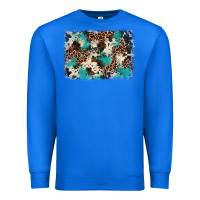 True Royal turquoise glitter cowhide background Premium Sweatshirt - BarkalooDesign