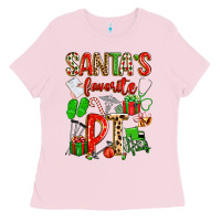 Bubblegum Pink santa's favorite pt Ladies Tee - texasbilliewilder