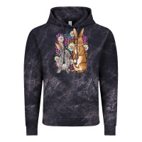Cloud Black Bunnys Easter with leopard background Vintage Hoodie - OliviaCreatesArt