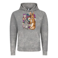 Cloud Rock Bunnys Easter with leopard background Vintage Hoodie - OliviaCreatesArt