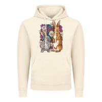 Vintage Artic Bunnys Easter with leopard background Vintage Hoodie - OliviaCreatesArt