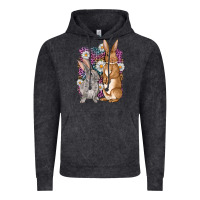 Vintage Black Bunnys Easter with leopard background Vintage Hoodie - OliviaCreatesArt