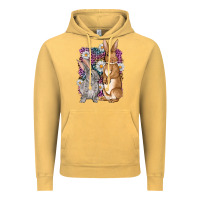 Vintage Mustard Bunnys Easter with leopard background Vintage Hoodie - OliviaCreatesArt