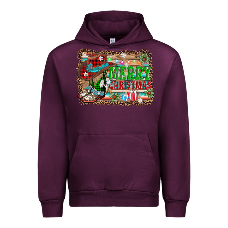 Merry Christmas Western Boots Urban Hoodie by AdoDesignShop | Teevron