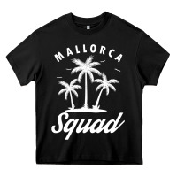 Black Mallorca Squad Beach Summer Surfing Swimming Travel Vacation Heavy Core Tee - longCreatives