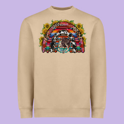 Mexican Rainbow Heavyweight Sweatshirt Designed By Racoondesign