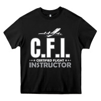 Black CFI CFI Certified Flight Pilot Gift CFI Flying Instructor Heavy Core Tee - longCreatives