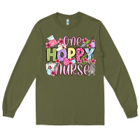 Army Green Easter Day One hoppy Nurse Long Sleeve Tee - OliviaCreatesArt