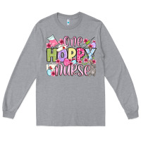 Heather Grey Easter Day One hoppy Nurse Long Sleeve Tee - OliviaCreatesArt