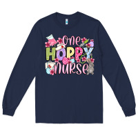 Navy Easter Day One hoppy Nurse Long Sleeve Tee - OliviaCreatesArt