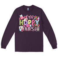 Plum Easter Day One hoppy Nurse Long Sleeve Tee - OliviaCreatesArt