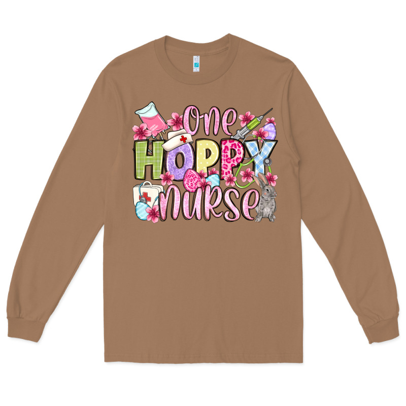 Easter Day One Hoppy Nurse Long Sleeve Tee by OliviaCreatesArt | Teevron