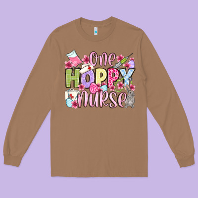 Easter Day One Hoppy Nurse Long Sleeve Tee Designed By Oliviacreatesart