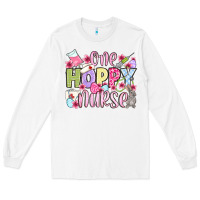 White Easter Day One hoppy Nurse Long Sleeve Tee - OliviaCreatesArt