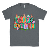 Charcoal Heather Happy Easter with plate letters Easter Day Classic Tee - HowdyJamesFarm
