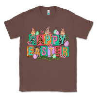 Chestnut Happy Easter with plate letters Easter Day Classic Tee - HowdyJamesFarm
