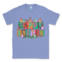 Colony Blue Happy Easter with plate letters Easter Day Classic Tee - HowdyJamesFarm