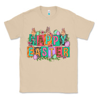Mushroom Happy Easter with plate letters Easter Day Classic Tee - HowdyJamesFarm