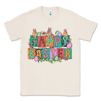 Natural Happy Easter with plate letters Easter Day Classic Tee - HowdyJamesFarm