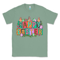 Sage Happy Easter with plate letters Easter Day Classic Tee - HowdyJamesFarm