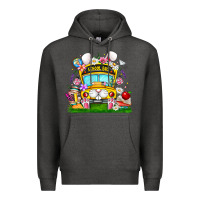 Charcoal Heather Easter School Bus Premium Hoodie - CowhideDigitalArt