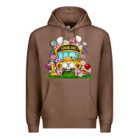 Chestnut Easter School Bus Premium Hoodie - CowhideDigitalArt