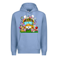 Colony Blue Easter School Bus Premium Hoodie - CowhideDigitalArt