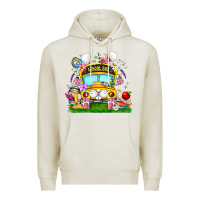 Oatmeal Heather Easter School Bus Premium Hoodie - CowhideDigitalArt
