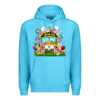 Ocean Blue Easter School Bus Premium Hoodie - CowhideDigitalArt