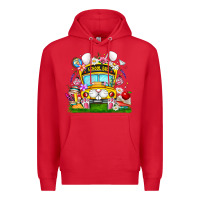 Red Easter School Bus Premium Hoodie - CowhideDigitalArt