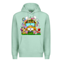 Seafoam Easter School Bus Premium Hoodie - CowhideDigitalArt