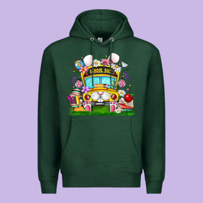 Easter School Bus Premium Hoodie Designed By Cowhidedigitalart