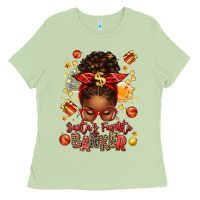 Matcha santa favorite banker afro messy bun Ladies Tee - texasbilliewilder