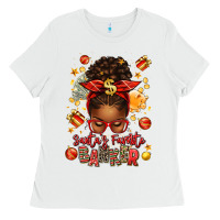 White santa favorite banker afro messy bun Ladies Tee - texasbilliewilder